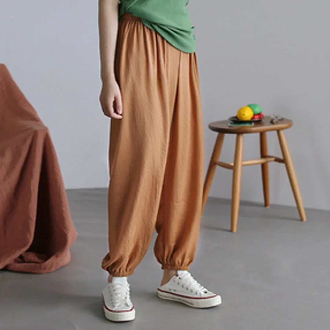 Summer Solid Casual Loose Chiffoin Harem Pants