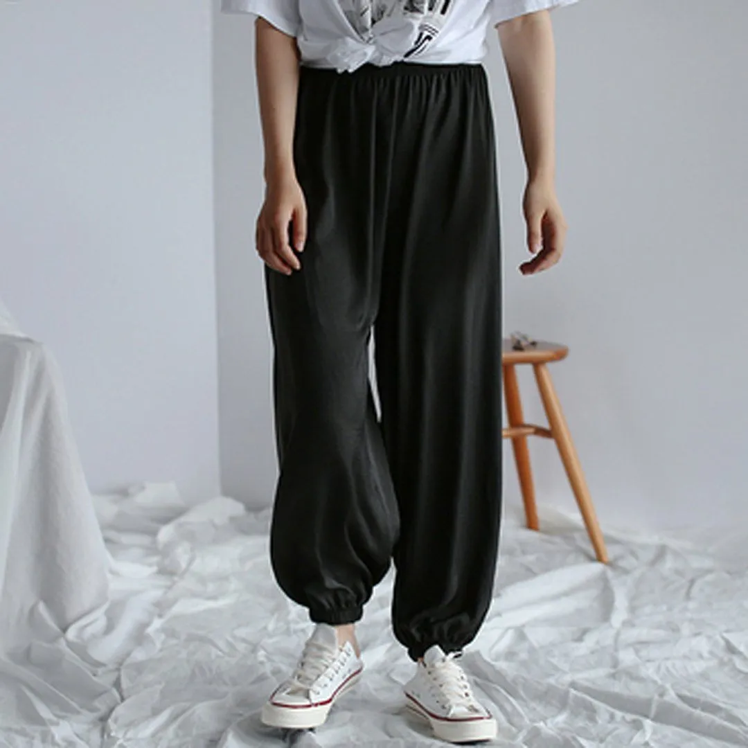 Summer Solid Casual Loose Chiffoin Harem Pants