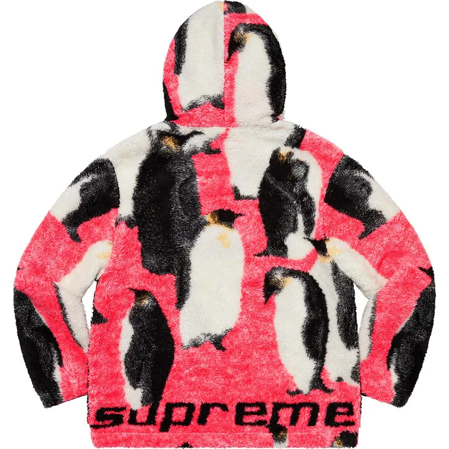 Supreme Penguins Hooded Fleece Jacket (Pink)