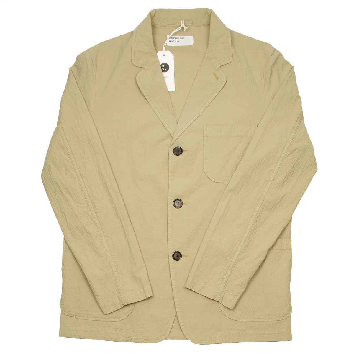 Universal Works - Three Button Jacket Seersucker II - Summer Oak