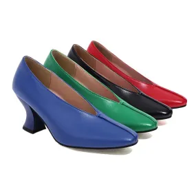 Women's Pumps Pu Leather Patchwork Strange Heel Chunky Heels Shoes