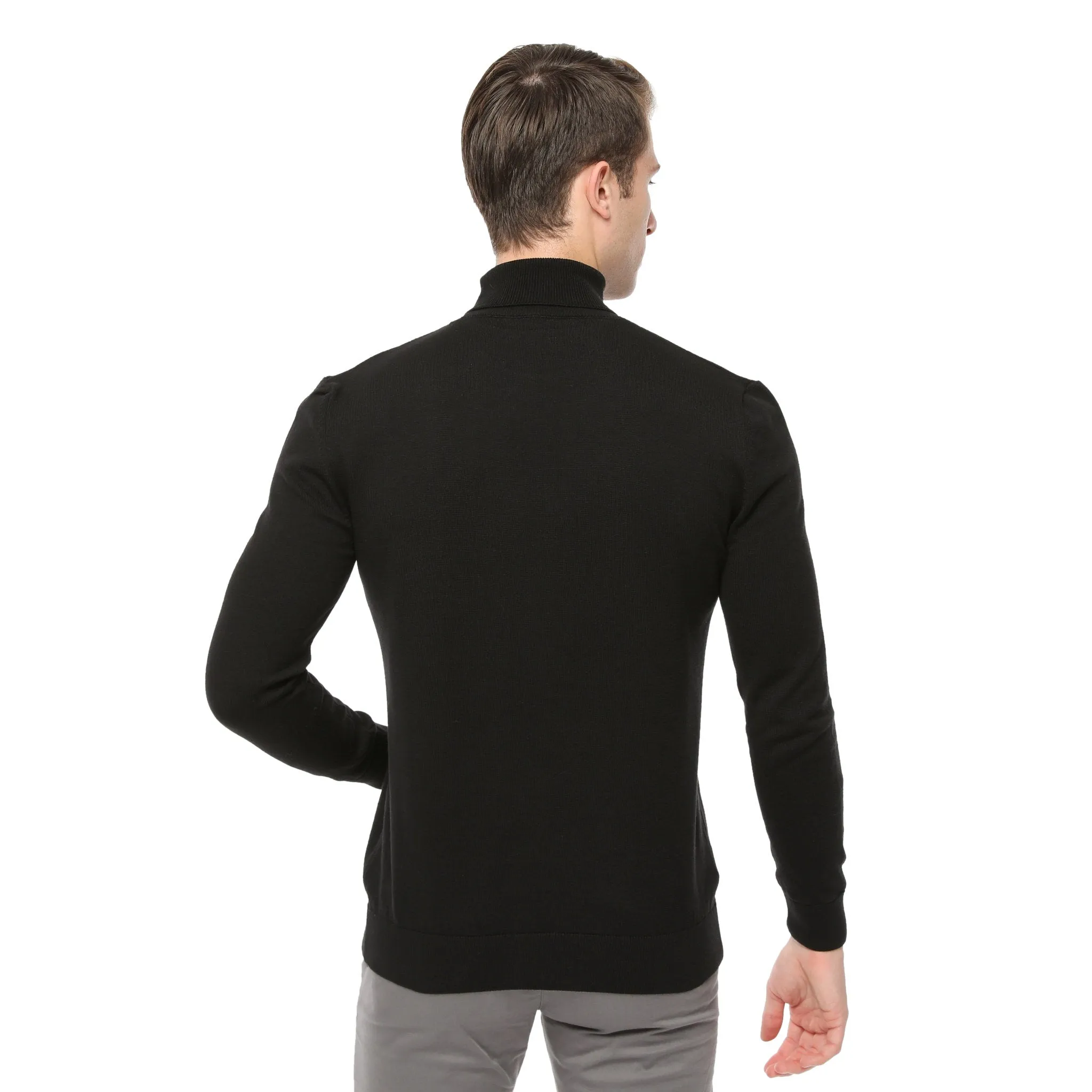 Xact Mens Roll Neck Jumper - 100% Cotton - Long Sleeved