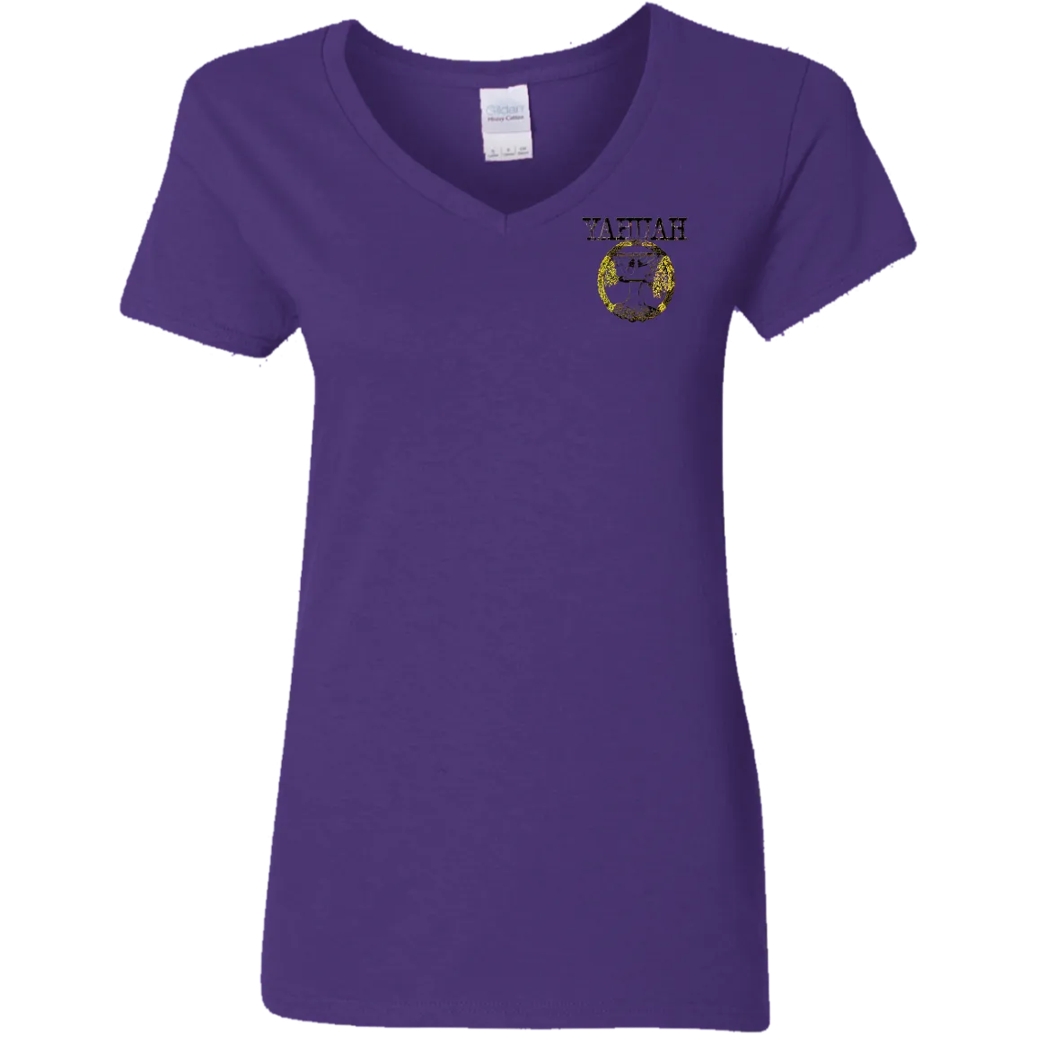 Yahuah Yahusha 04 Ladies Designer V-neck Cotton T-Shirt (4 Colors)